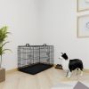36 inches Black wire dog cage double lock mechanism two doors two handles Double bolt