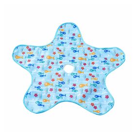 Automatic Hide And Seek Cat Toy Mat, Interactive Rotating Feather Wand Toy For Indoor Cats, 3 Speed Modes, TypeC Rechargeable, Ocean Print Fabric Play (Option: Blue)
