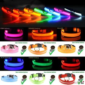 LED Adjustable Dog Collar Blinking Flashing Light Up Glow Pets Safety Waterproof (Option: L-Green)