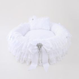 bAnastasia Dog Bed (Color: White)