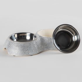 Crystal Food and Water Bowls (Color: Crystal)