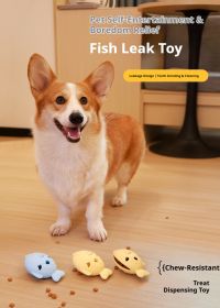 Fish-Shaped Dog Treat Dispenser Toy â€“ Food-Grade Silicone Slow Feeder for Boredom Relief (Color: Pink)