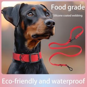 Pet Silicone Collar And Leash Set Comes With A Suitable For Small And Large Dogs, Waterproof And Easy To Clean (Option: S)